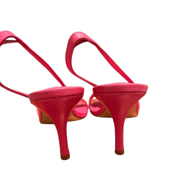 Larroudé Hibiscus Hi sandal sling back stiletto heel leather floral Pink shoe - Picture 7 of 7